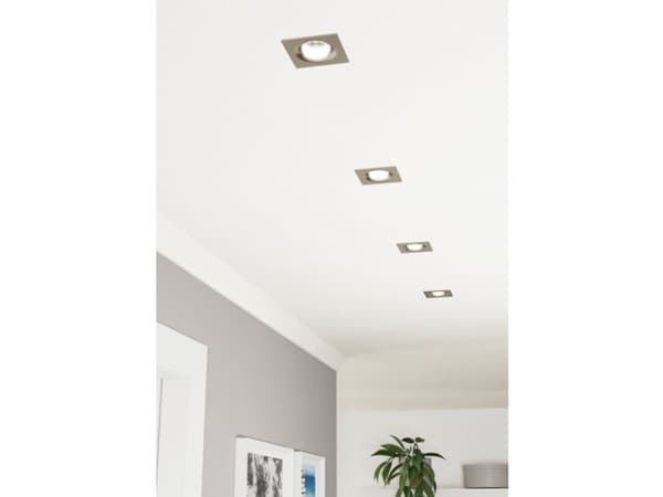 EGLO Saliceto, Innsunket spotlight, Ikke-utskiftbare pærer, 1 ampuller, LED, 4000 K, Satin Stål