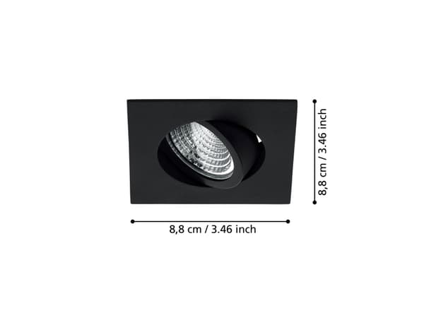 EGLO SALICETO-BYGGET. STUM. KIP 88X88 2700K SORT