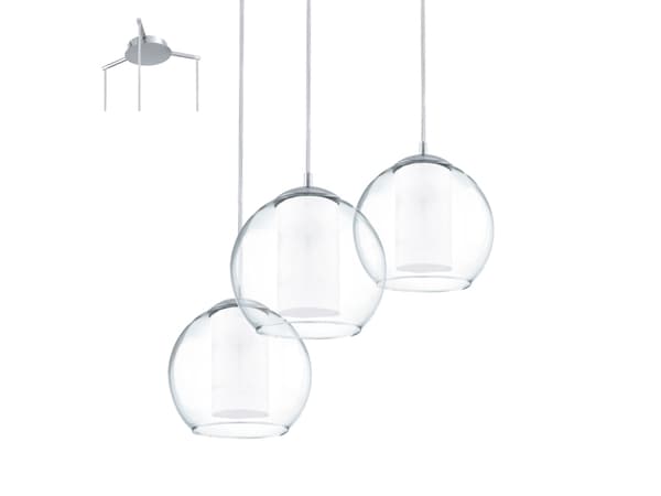 Eglo BOLSANO - Taklampe - 3 innganger - E27 - krom, blank, hvit