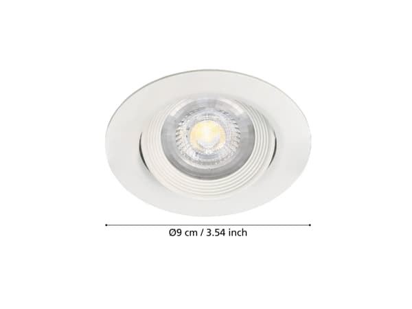 EGLO SARTIANO, Innsunket spotlight, 3 ampuller, 3000 K, 220-240 V, Hvit