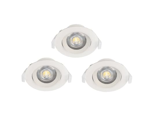 EGLO SARTIANO, Innsunket spotlight, 3 ampuller, 3000 K, 220-240 V, Hvit Hvit