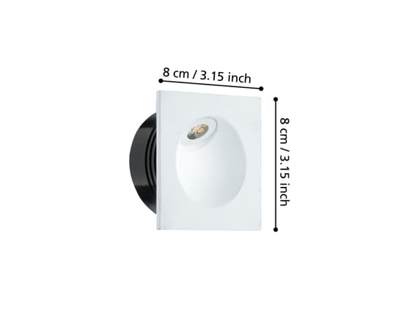EGLO 96901, Innsunket spotlight, 1 ampuller, 200 lm, 220-240 V, Hvit