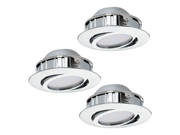 EGLO Pineda, Nedtryckbar spotlight, Glödlampan/-lamporna kan inte bytas ut, LED, 6 W, 3000 K, Krom
