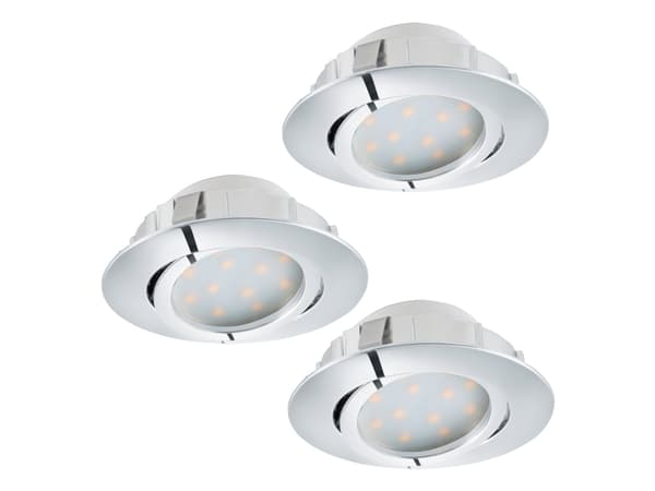EGLO Pineda, Innsunket spotlight, Ikke-utskiftbare pærer, LED, 6 W, 3000 K, Kromfarget Kromfarget