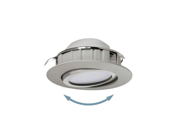 EGLO Pineda, Innsunket spotlight, Ikke-utskiftbare pærer, LED, 6 W, 3000 K, Nickel