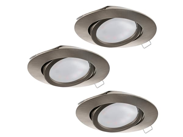 EGLO Tedo, Innsunket spotlight, Ikke-utskiftbare pærer, LED, 5 W, 3000 K, Nickel