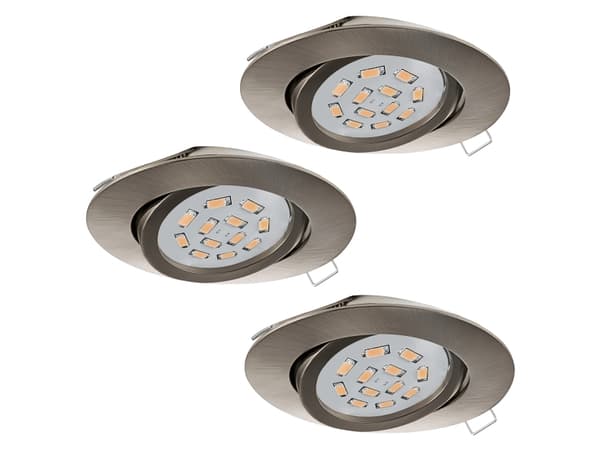 EGLO Tedo, Innsunket spotlight, Ikke-utskiftbare pærer, LED, 5 W, 3000 K, Nickel Nickel