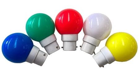 LYSKILDE GRØN 1W B22 ø45mm. Plast Kugle