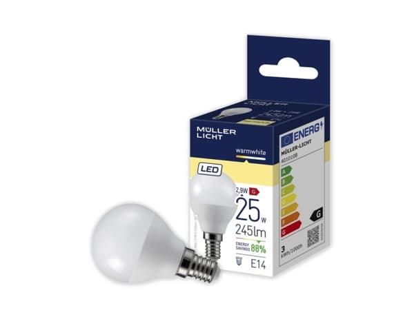Müller-Licht 401010, 2,9 W, 25 W, E14, 245 lm, 20000 t, Varm hvit
