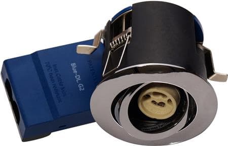 BLUE-DL 66 G2 Ø88/H66mm, rund, kipbar, skrue fastgørelse, 5 pol. tilslutning, GU10 (leveres uden), krom STANDARD