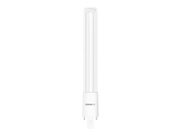 OSRAM DULUX S - LED-lyspære - form: biaks - mattslipt finish - G23 - 6 W (ekvivalent 11 W) - klasse F - varmt hvitt lys - 3000 K