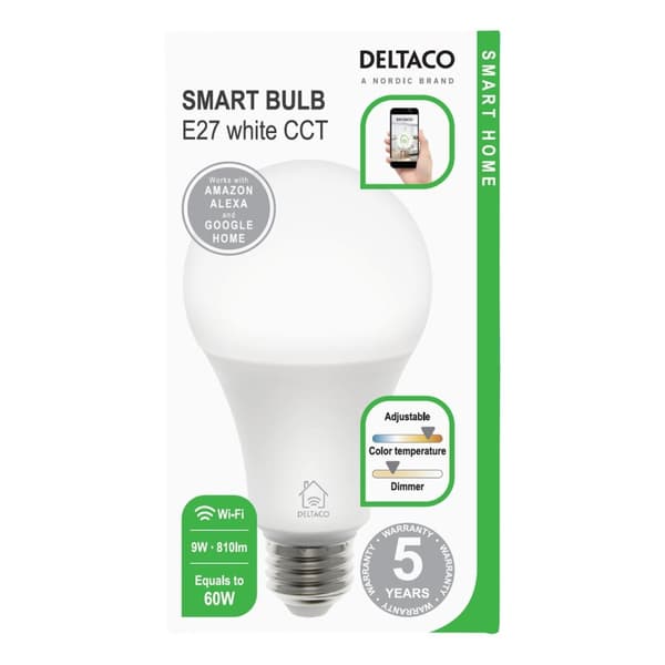 SMART H LED light E27 WiFI 9W 2700K6500K Dim white