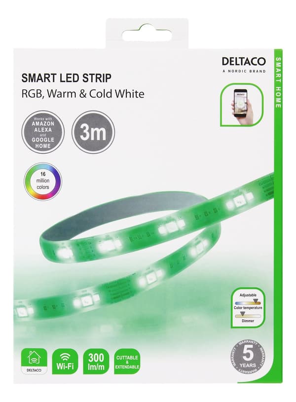 SMART HOME LED strip, RGB,  3m, 3M tape, dimmable, 6-pin