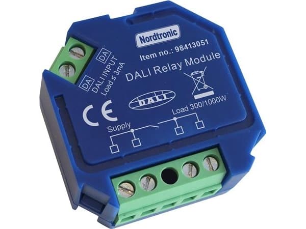 Box Relay Dali LED 0-300W / Halogen 0-1000W, On/Off relæ NO