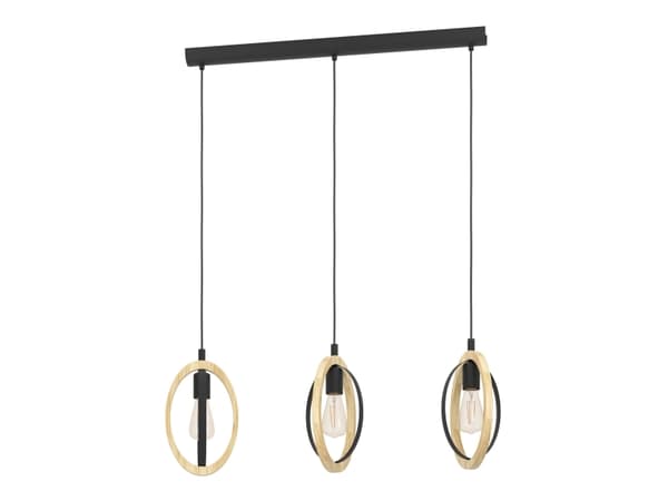 Eglo Basildon - Taklampe - 3 innganger - E27 - svart, brun