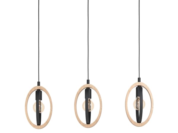 Eglo Basildon - Taklampe - 3 innganger - E27 - svart, brun