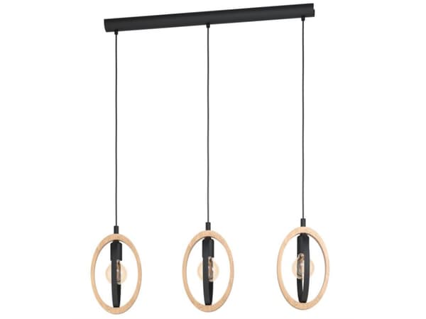 Eglo Basildon - Taklampe - 3 innganger - E27 - svart, brun