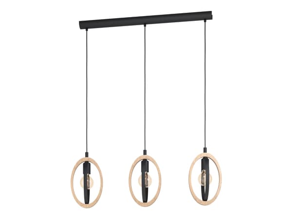 Eglo Basildon - Taklampe - 3 innganger - E27 - svart, brun Sort, Brun