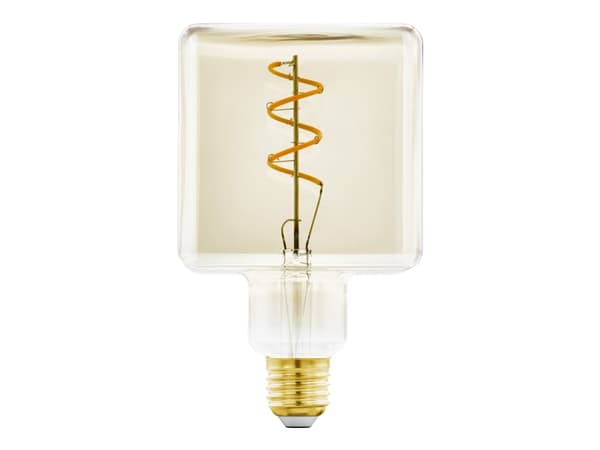 Eglo - LED-glödlampa med filament - form: kub - E27 - 4 W - klass G - varmt vitt ljus - 1600 K - bärnsten