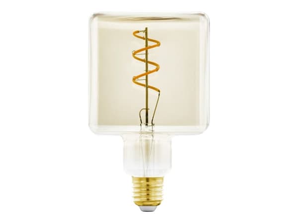 Eglo - LED-glödlampa med filament - form: kub - E27 - 4 W - klass G - varmt vitt ljus - 1600 K - bärnsten
