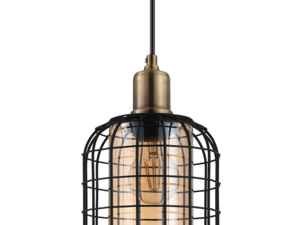 EGLO CHISLE pendant light, Joustava kiinnitys, Musta, Pronssi, Meripihka, Terästä, Lasi, Retro