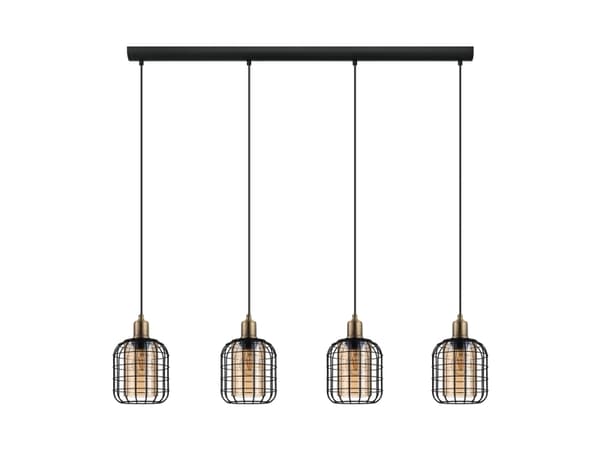 EGLO CHISLE pendant light, Joustava kiinnitys, Musta, Pronssi, Meripihka, Terästä, Lasi, Retro
