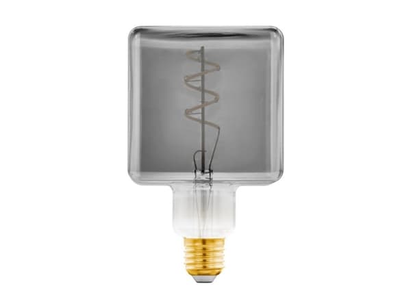 Eglo - LED-glödlampa med filament - form: kub - E27 - 4 W - klass G - varmt vitt ljus - 1700 K - genomskinligt svart