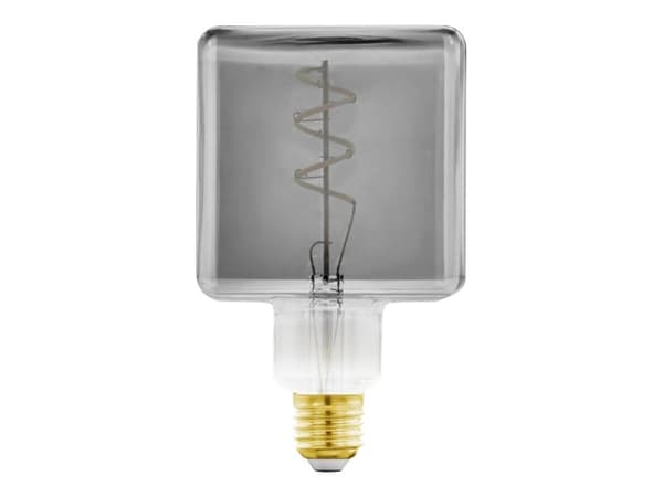 Eglo - LED-filamentlyspære - form: terning - E27 - 4 W - klasse G - varmt hvitt lys - 1700 K - transparent svart