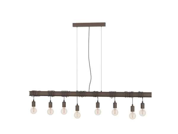 EGLO Townshend 4, 8 ampuller, E27, IP20, Sort, Brun