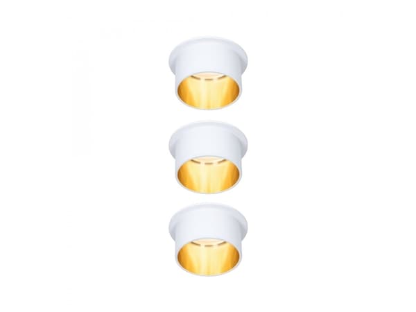 Paulmann Coin 3St.dimm LED 3x6W 2700K 230V hvit/gull