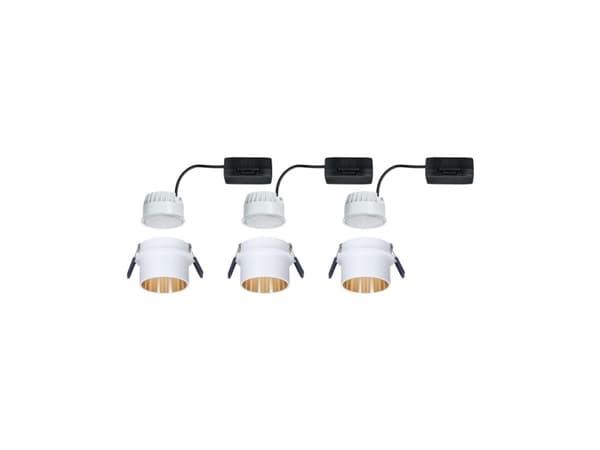 Paulmann Coin 3St.dimm LED 3x6W 2700K 230V hvit/gull