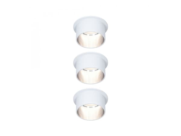 Innfelt armatur Gil Coin 3StepDim rd starr LED 3x6W 2700K 230V weiß matt/eisen Alu