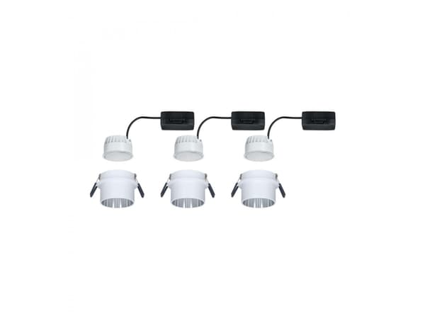 Innfelt armatur Gil Coin 3StepDim rd starr LED 3x6W 2700K 230V weiß matt/eisen Alu