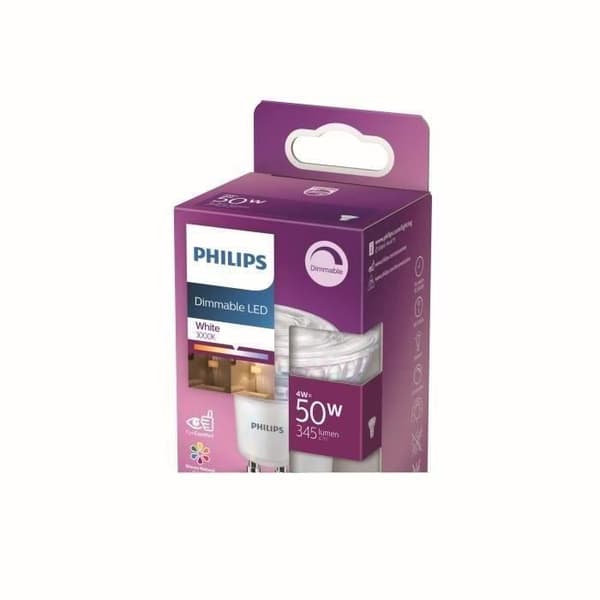 Philips LED-lampa motsvarande 50W GU10, dimbar, glas, set om 2