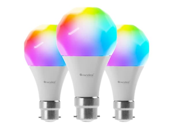 Nanoleaf Essentials - LED-glödlampa - form: A60 - E27 - 9 W (motsvarande 60 W) - klass F - 16 miljoner färger/justerbar vit - 2700-6500 K (paket om 3