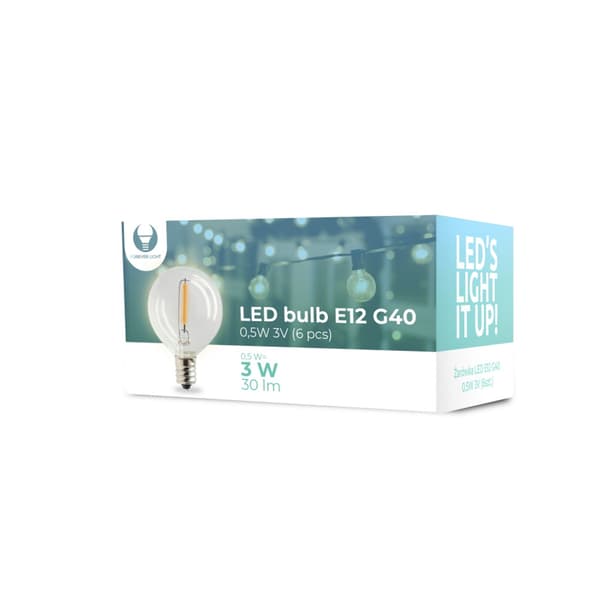 6-Pack Forever LED-lampa E12 G40 0,5W 3V