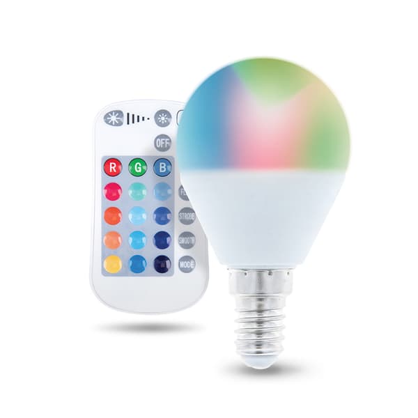 Forever LED-lamppu E14 G45 RGB kaukosäätimellä