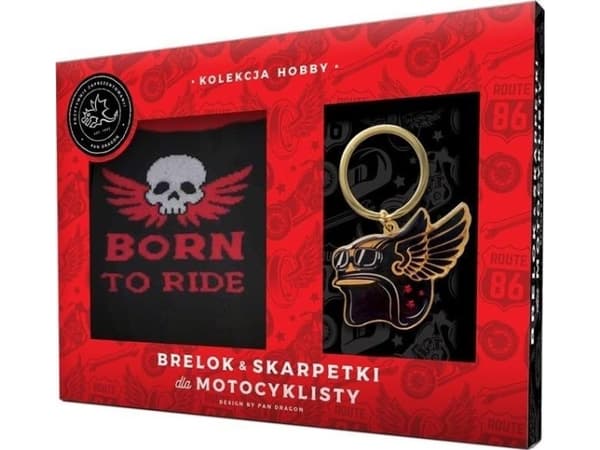 Mr Dragon nyckelring + strumpor för motorcyklister