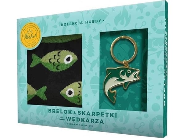 Mr Dragon nøkkelring + sokker for sportsfiskere