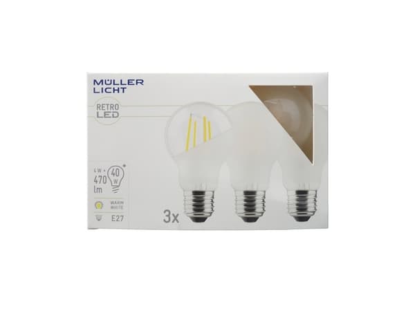 Müller-Licht 400289, 4 W, 40 W, E27, 470 lm, 10000 t, Varm hvit