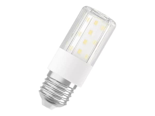 LEDVANCE T Slim - LED-glödlampa - form: majs - klar finish - E27 - 7.3 W (motsvarande 60 W) - klass E - varmt vitt ljus - 2700 K