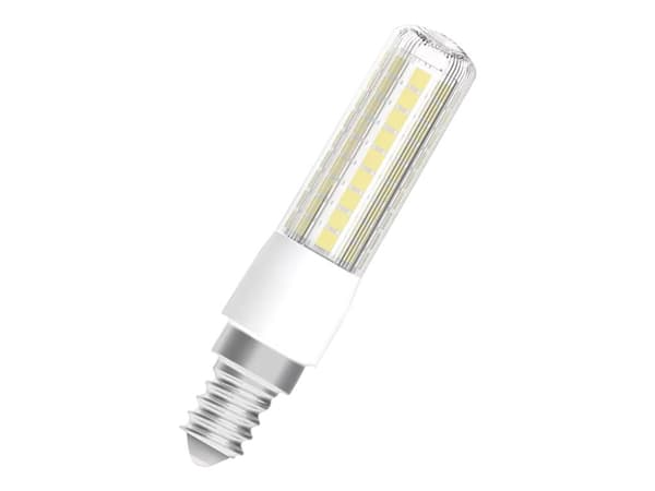 LEDVANCE T Slim - LED-glödlampa - form: majs - klar finish - E14 - 7 W (motsvarande 60 W) - klass E - varmt vitt ljus - 2700 K