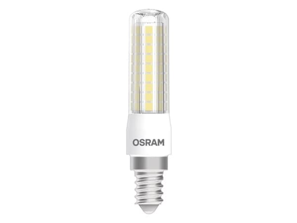 LEDVANCE T Slim - LED-glödlampa - form: majs - klar finish - E14 - 7 W (motsvarande 60 W) - klass E - varmt vitt ljus - 2700 K