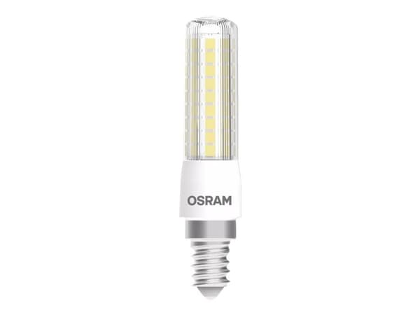 LEDVANCE T Slim - LED-glödlampa - form: majs - klar finish - E14 - 7 W (motsvarande 60 W) - klass E - varmt vitt ljus - 2700 K