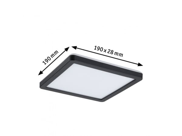 Paulmann 710.14, firkant, Tak/Vegg, Sort, Plast, IP20, II