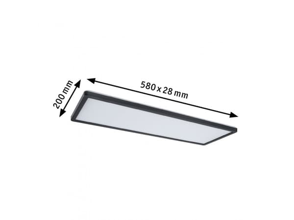 Paulmann Atria Shine, Rektangulær, Tak, Overflatemontert, Sort, Plast, IP20