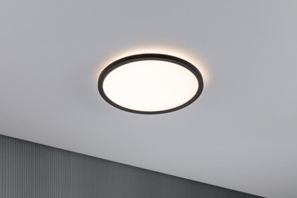 Paulmann Atria Shine, Rund, Tak, Overflatemontert, Svart, Plast, IP20
