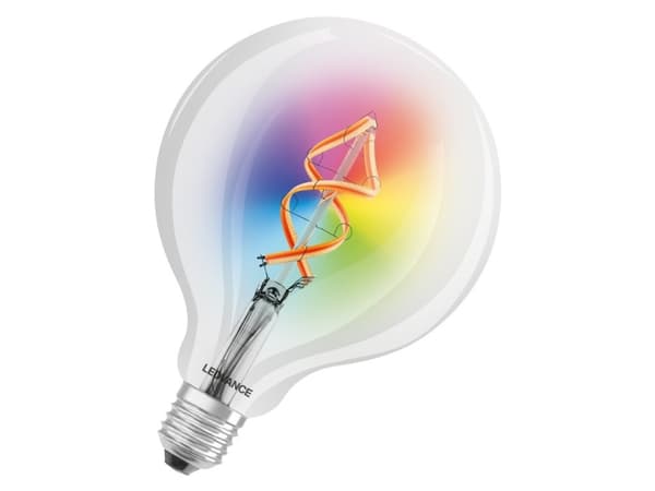 LEDVANCE SMART+ - LED-glödlampa med filament - form: glob - E27 - 4.5 W (motsvarande 30 W) - klass G - varmt vitt ljus - 2700 K - transparent