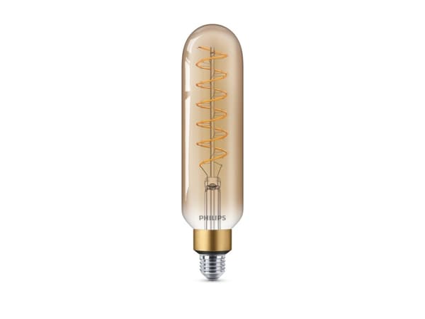 Philips Deco - LED-glödlampa - form: T65 - E27 - 6.5 W (motsvarande 40 W) - klass A+ - flamljus - 2000 K - transparent, bärnsten, guld