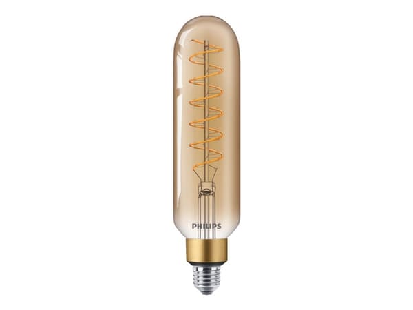 Philips Deco - LED-glödlampa - form: T65 - E27 - 6.5 W (motsvarande 40 W) - klass A+ - flamljus - 2000 K - transparent, bärnsten, guld